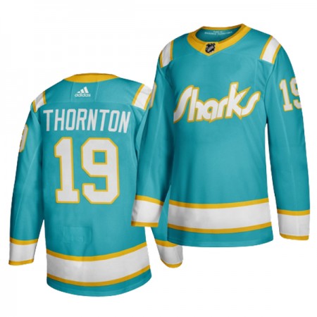 Miesten NHL San Jose Sharks Pelipaita Joe Thornton 19 Throwback Teal Authentic